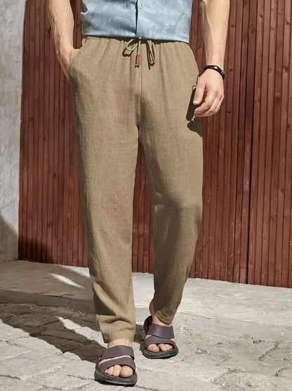 Drawstring Trousers with Straight Leg