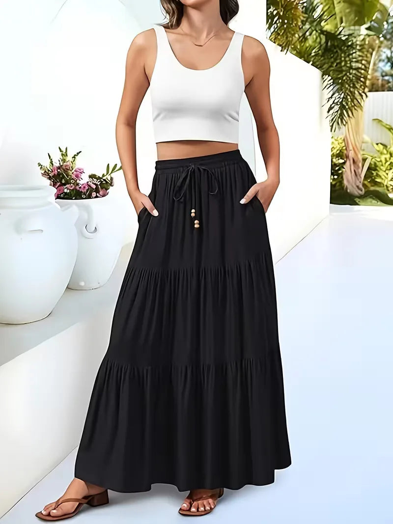A-line skirt with high waist