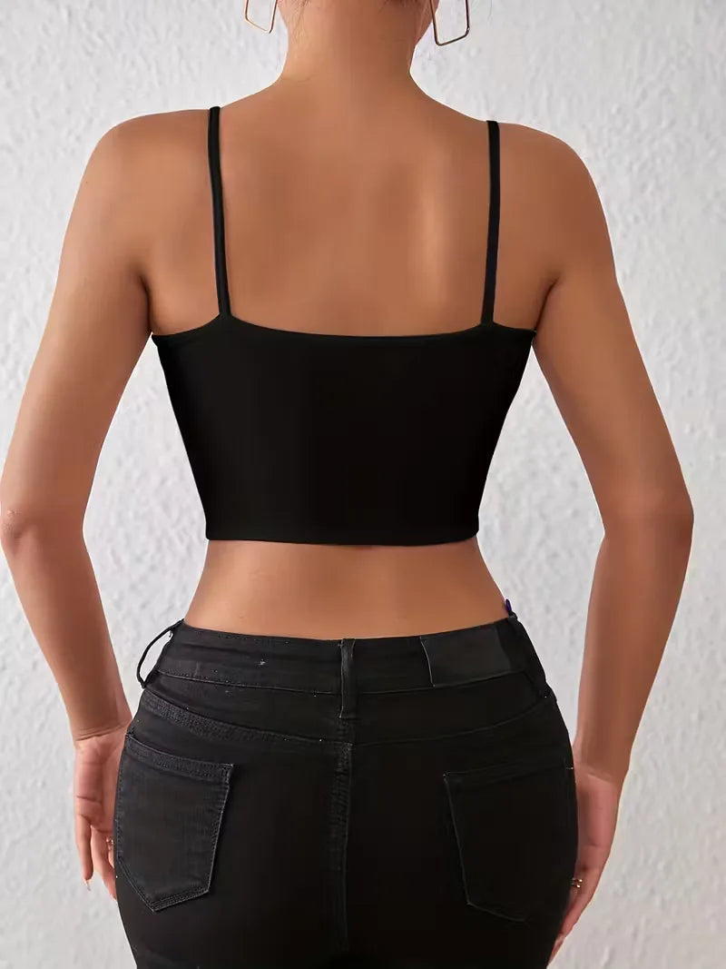 Crop top with spaghetti straps