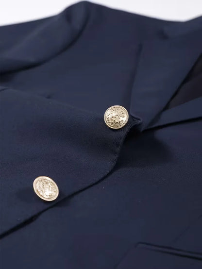 Slim fit blazer with gold buttons