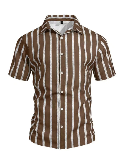 Short Sleeve Shirt with Vertical Stripes