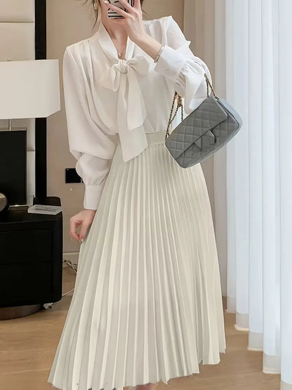 Pleated Skirt with High Waist