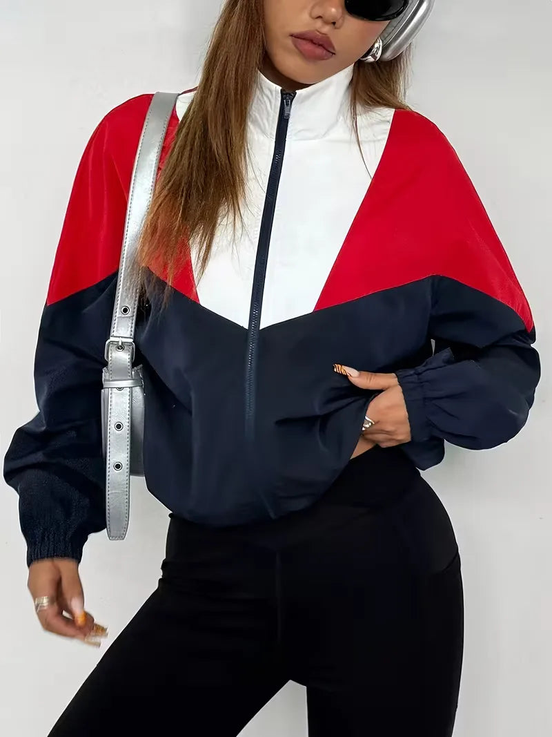 Track jacket with colour-blocked design