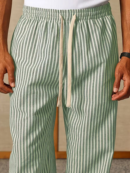 Striped joggers with a wide fit