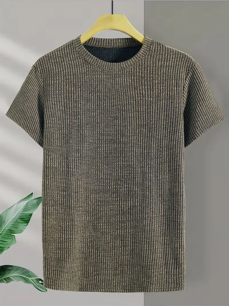 Casual men's T-shirt with jacquard pattern