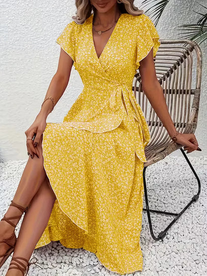 Wrap Dress with Flowers