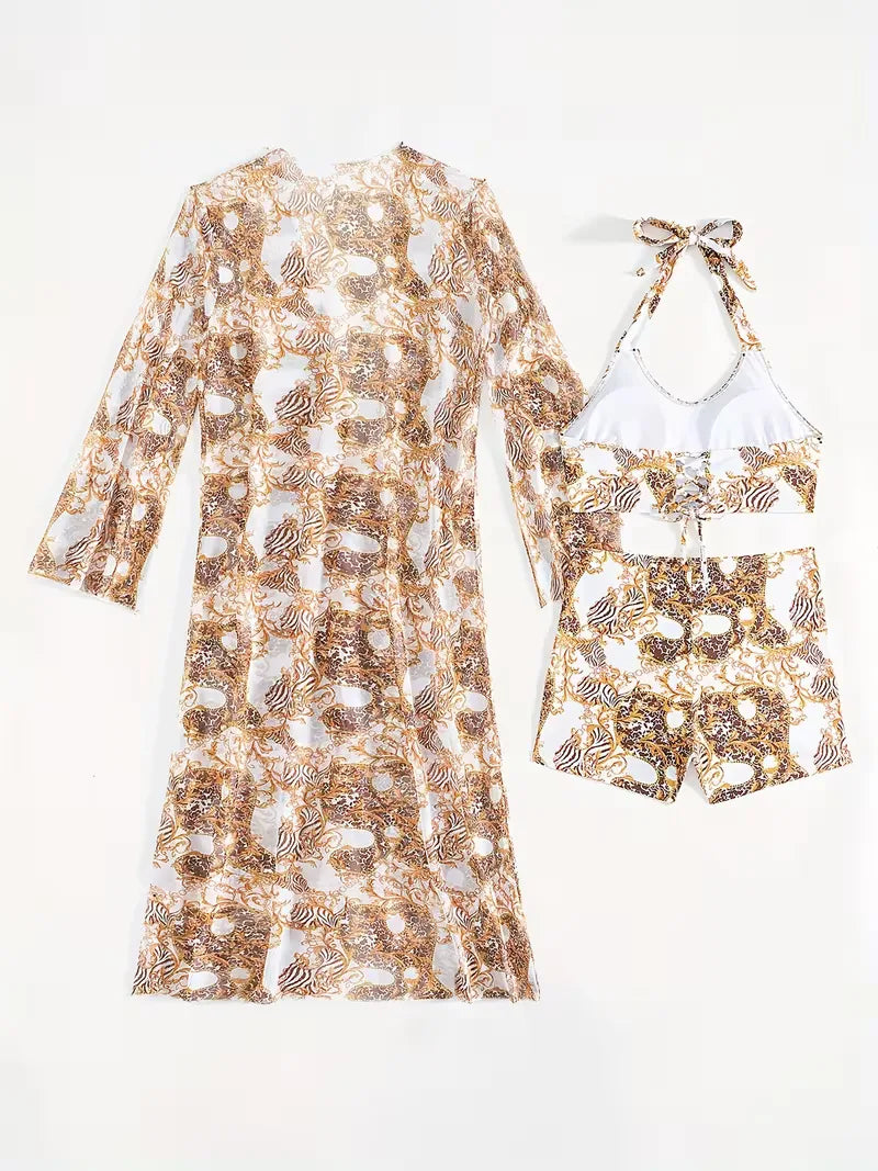 Cover-up with Halter Neck and Shorts