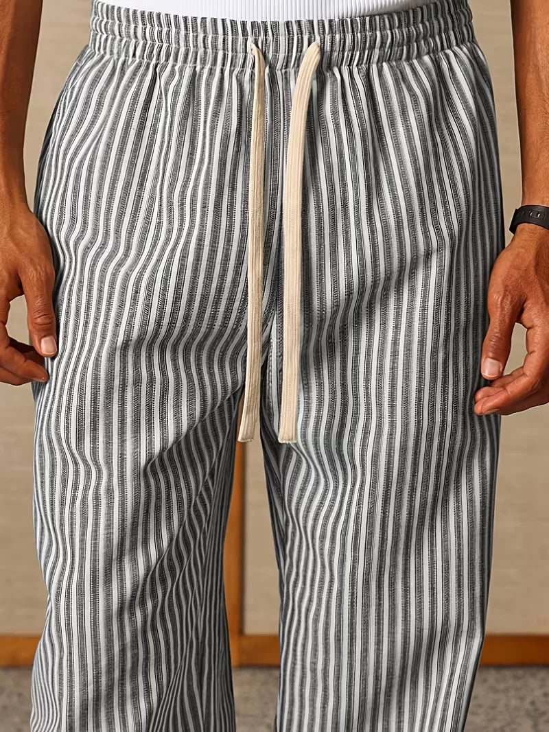 Striped joggers with a wide fit