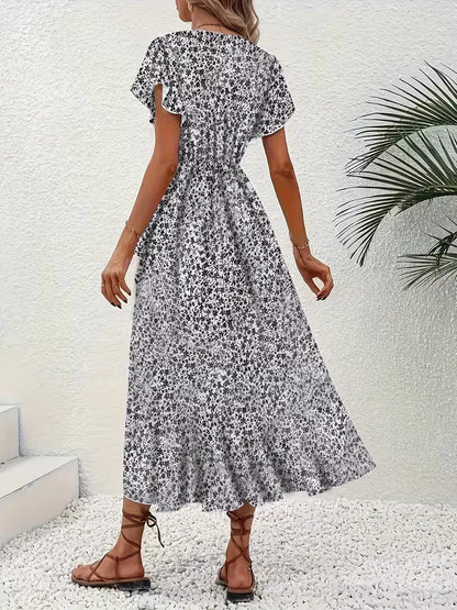 Wrap Dress with Flowers