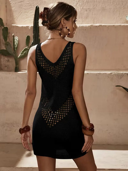 Beach cover-up with cut-out details