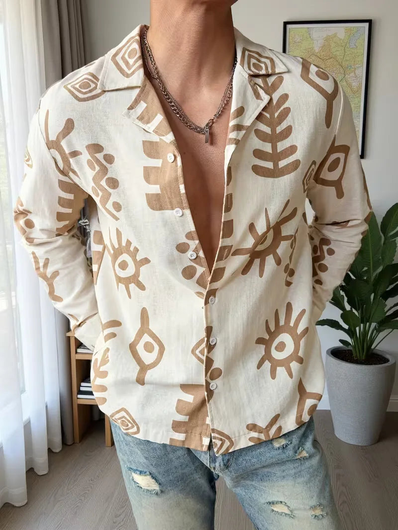 Casual shirt with abstract print