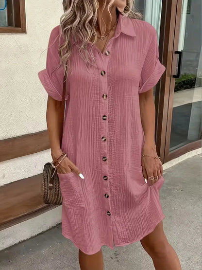 Shirt Dress with Short Sleeves
