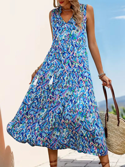 A-line dress with V-neck