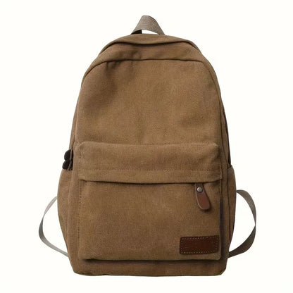 Canvas rucksack with front pocket