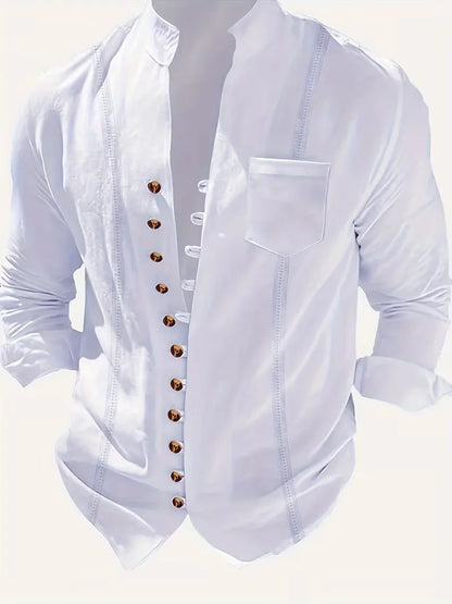 Men's suit with mandarin collar
