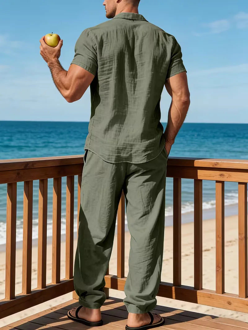 Summer Clothing Set with V-Neck