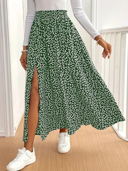 A-line skirt with flowers