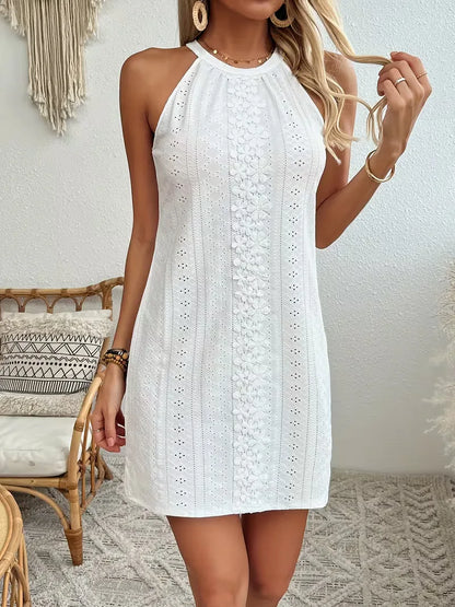 A-line dress with halter neck