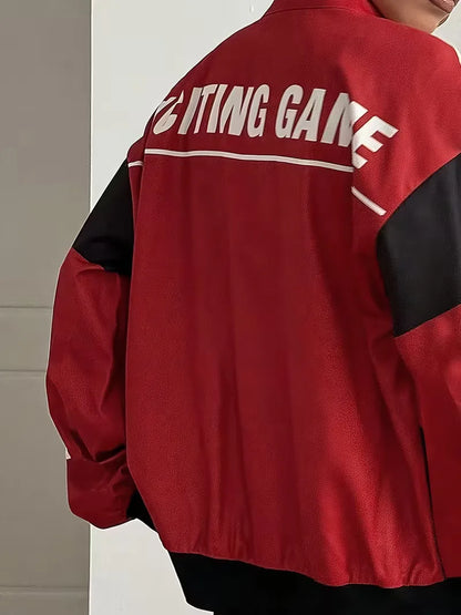 Bomber jacket with racing theme