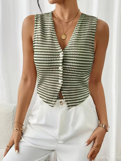 Vest with V-neck and Buttons
