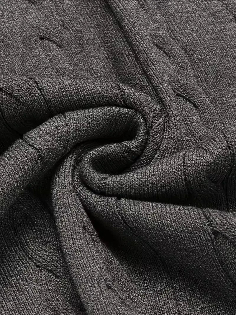 Sleeveless Knitted Waistcoat with V-Neck