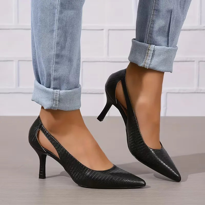 Stiletto with cut-out design
