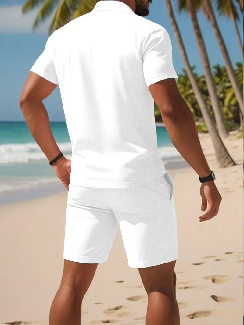 Summer clothing set with polo and shorts