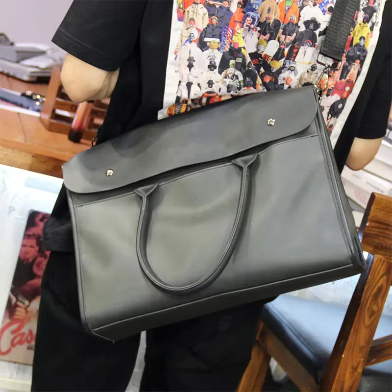 Laptop bag with flap and double handles