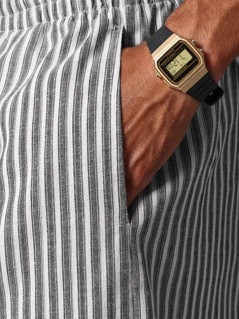 Striped joggers with a wide fit