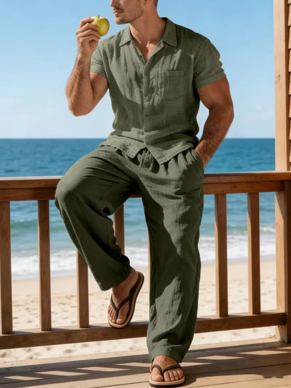 Summer Clothing Set with V-Neck