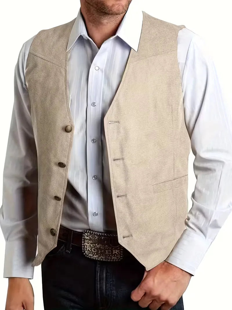 Waistcoat with V-neck and Buttons