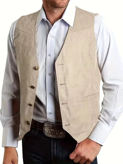 Waistcoat with V-neck and Buttons