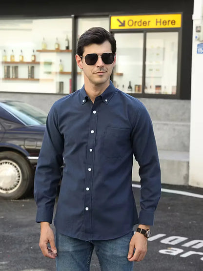 Casual shirt with mandarin collar