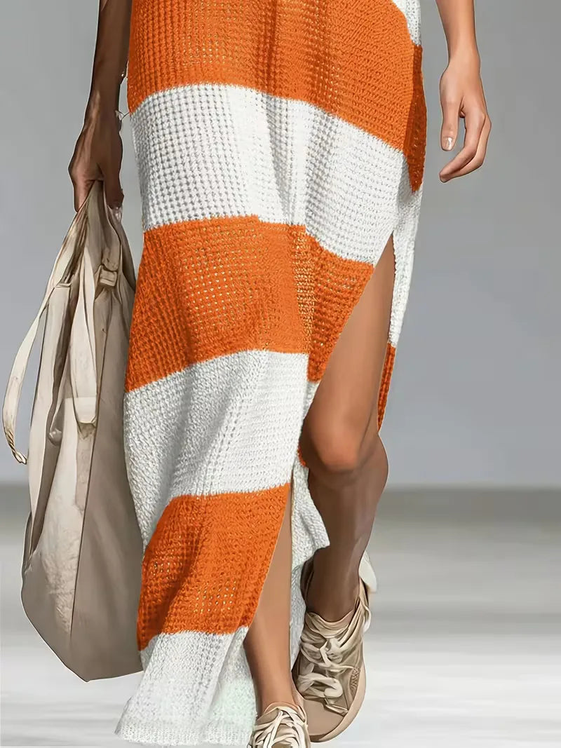 Maxi cover-up with V-neck