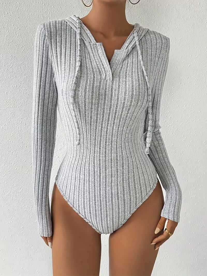 Hooded Bodysuit with Long Sleeves