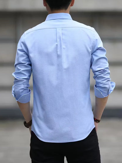 Casual shirt with mandarin collar