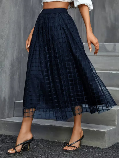 Pleated Skirt with Plaid Pattern