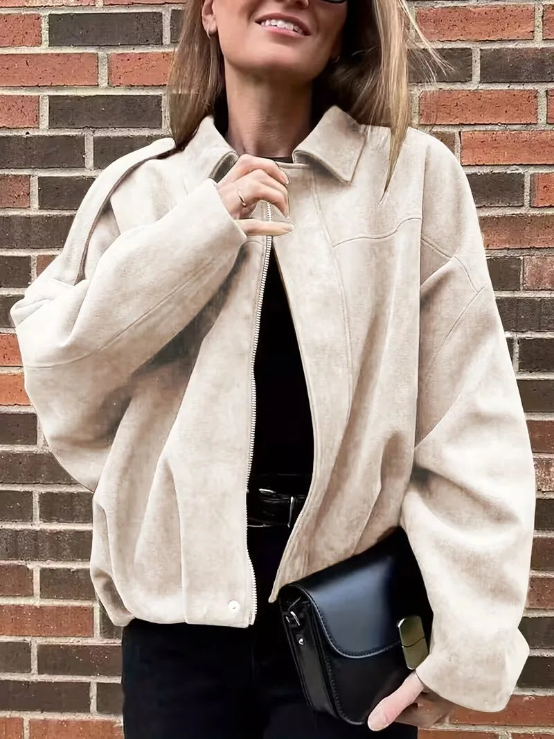 Bomber jacket with oversized fit