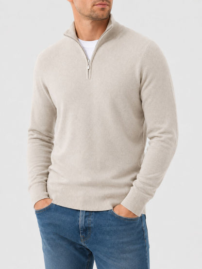 Hugo Merino Wool Men's V-Neck Jumper with Zip