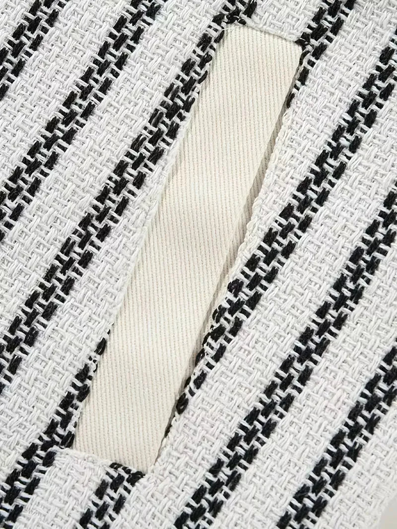 Denim Jacket with Striped Pattern