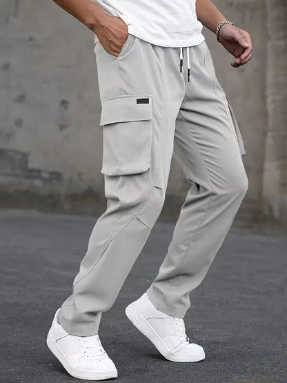 Cargo trousers with elastic waistband