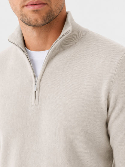 Hugo Merino Wool Men's V-Neck Jumper with Zip