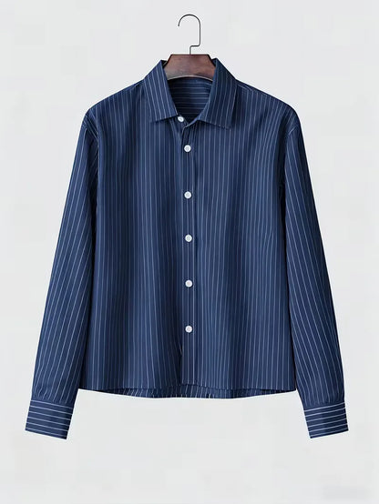 Casual shirt with vertical stripes