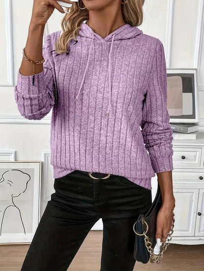 Hoodie with Ribbed Texture