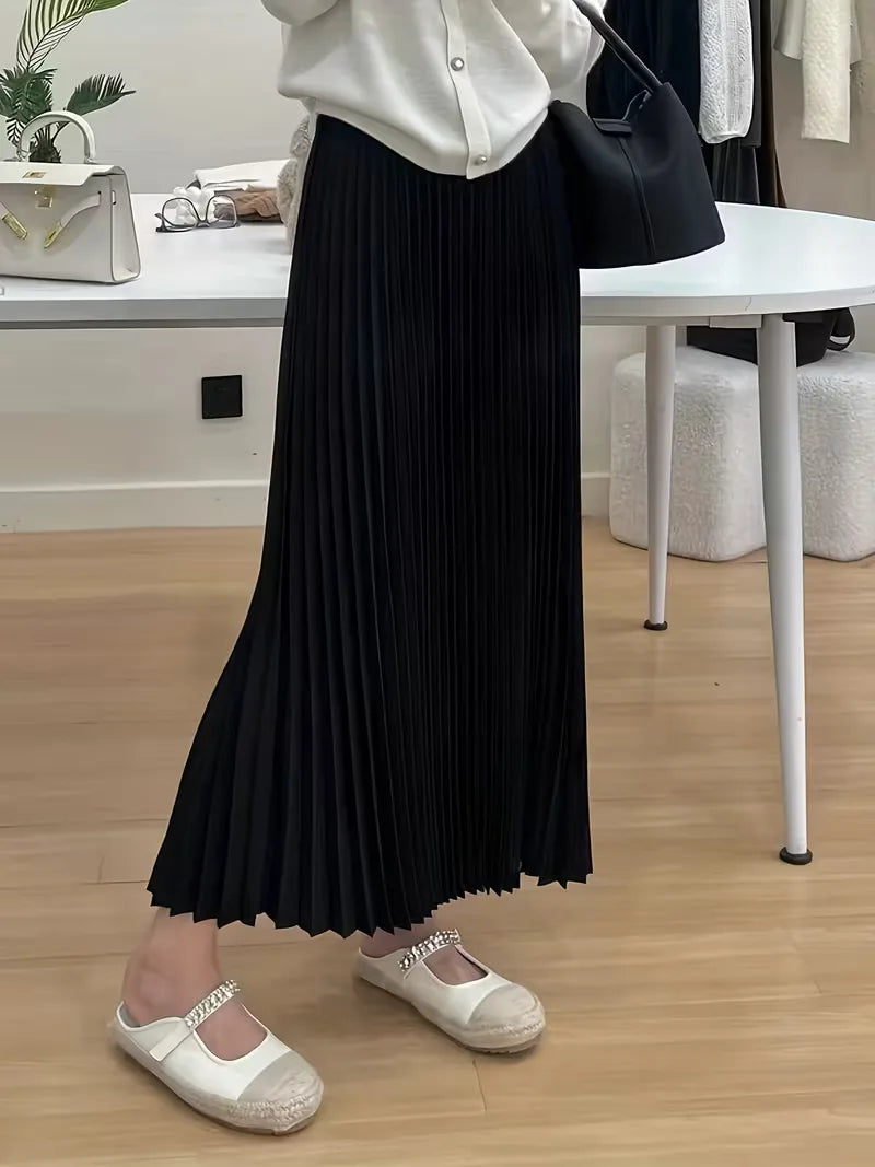 Pleated Skirt with High Waist