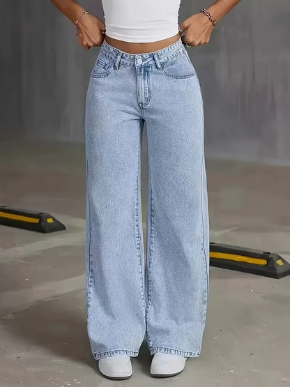 Wide leg jeans with high waist