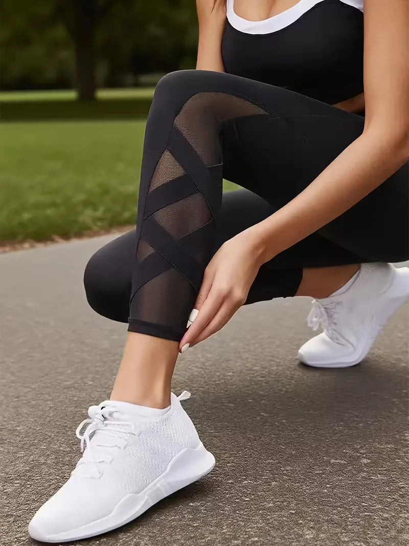 Leggings with Mesh Panels