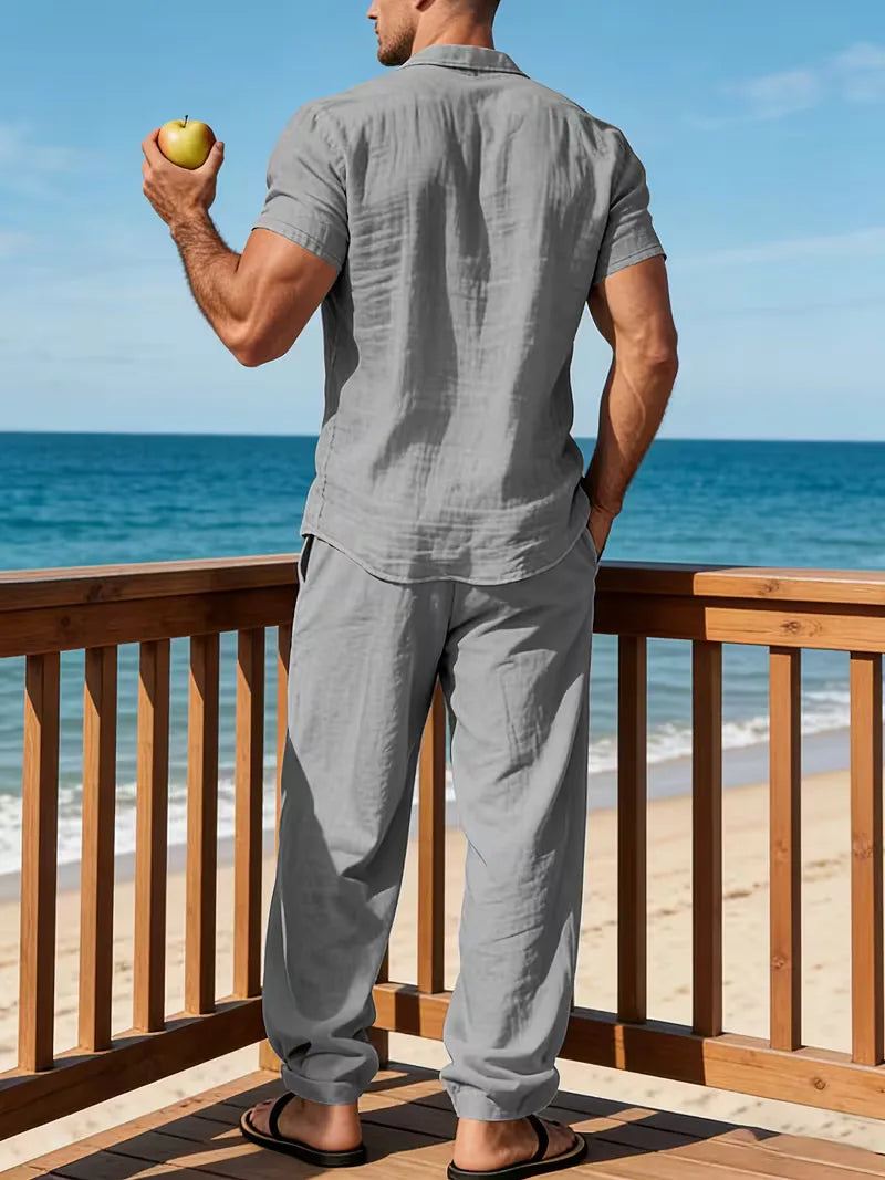 Summer Clothing Set with V-Neck