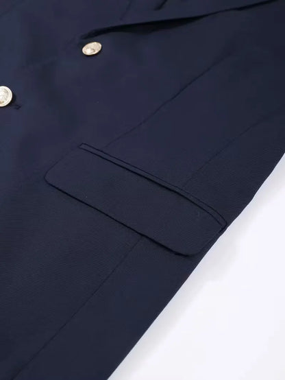 Slim fit blazer with gold buttons