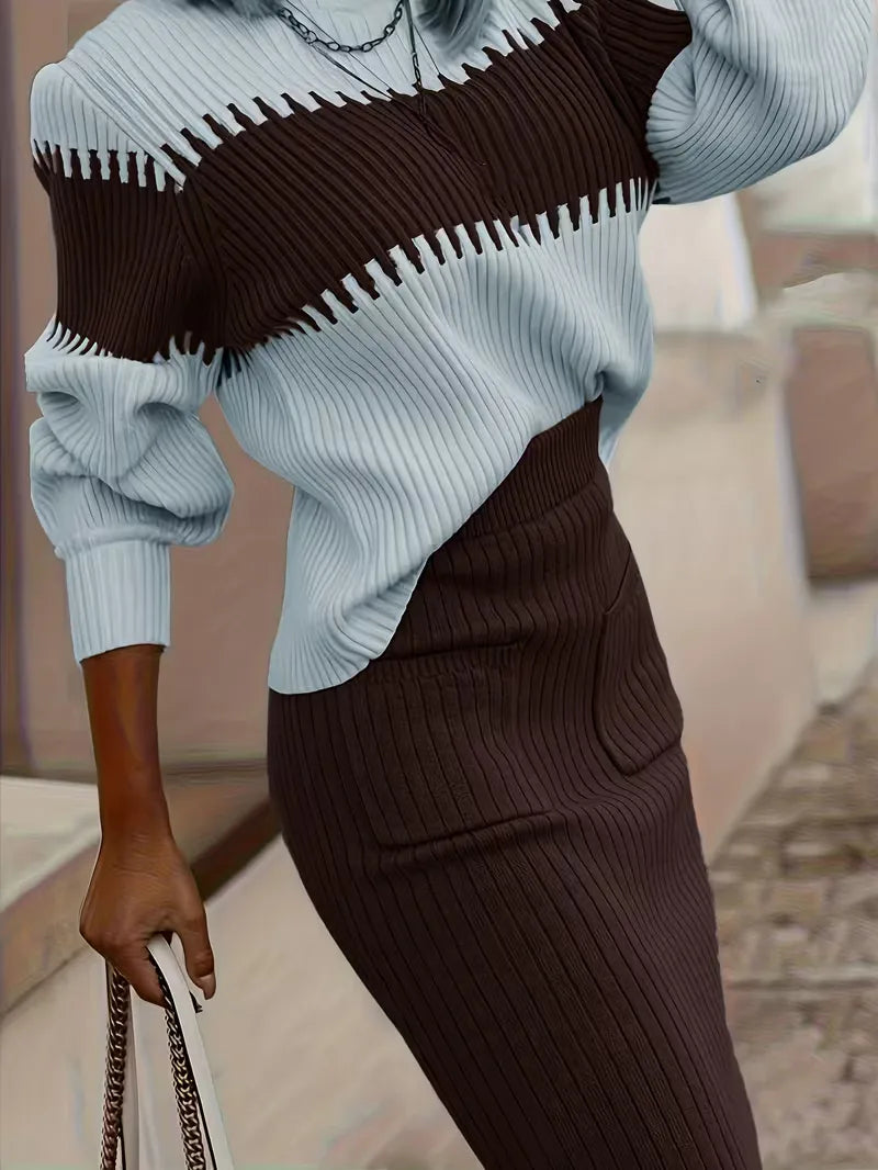 Two-Piece Set with Ribbed Texture